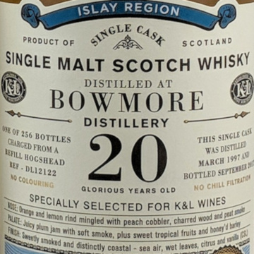 Bowmore Old Particular K&L Excl., 1997/2017, 20yo., close-up